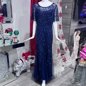 Brand New Elegant Navy Blue Evening Gown